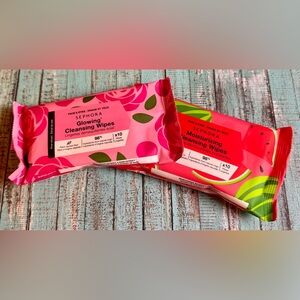 Sephora Glowing & Moisturizing Cleansing Wipes Duo Rose and Watermelon Brand New